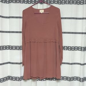 Sezane Dusty Rose Silk Dress Size 36
